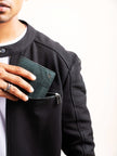Forest Green Cork Bifold Flap Wallet - KAAMNA