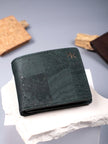 Forest Green Cork Bifold Flap Wallet - KAAMNA