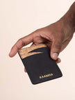 Card Holder in Surface Black Cork - KAAMNA