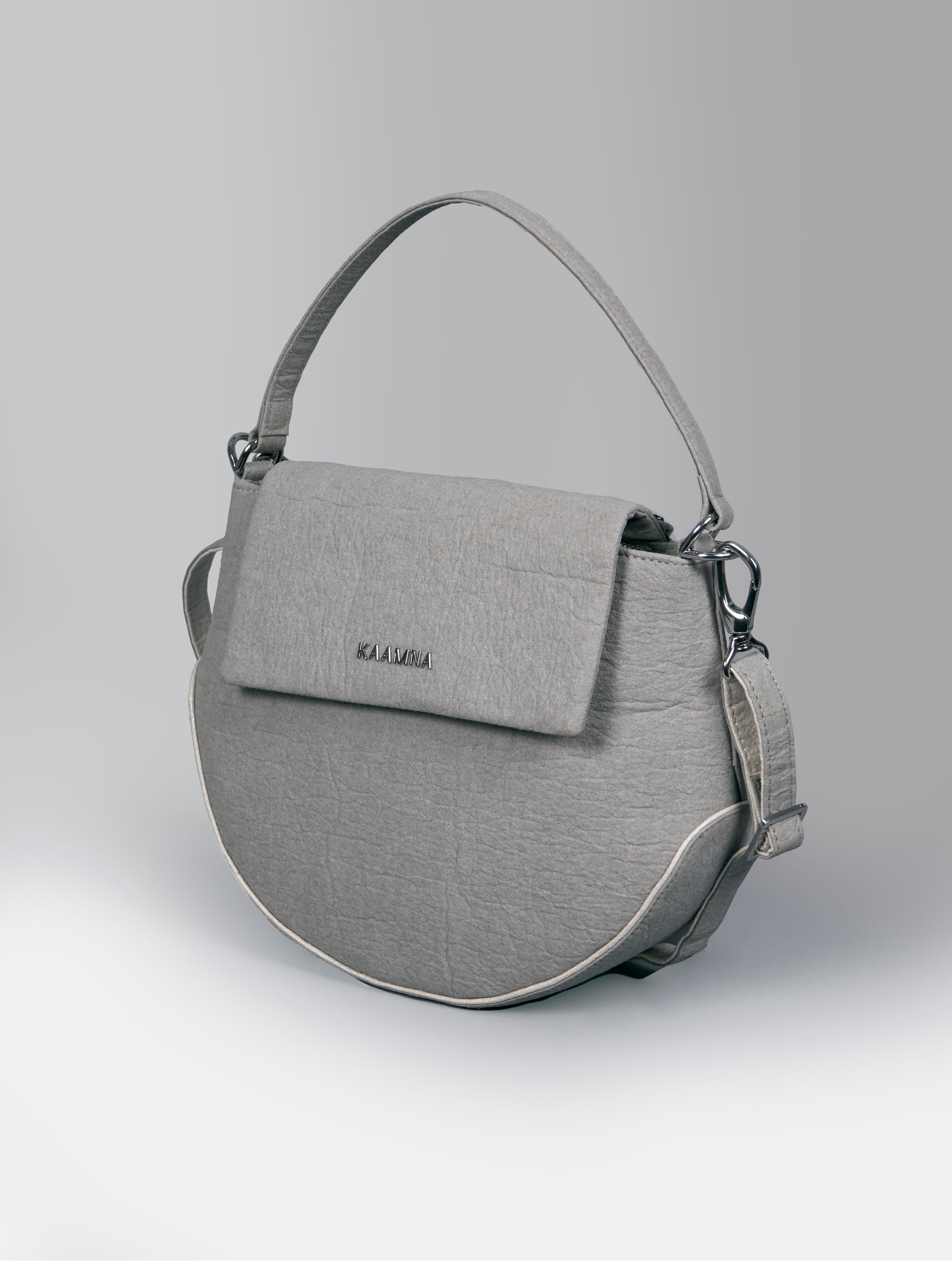 XELLA Pinatex Saddle Bag - Grey - KAAMNA
