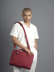 Informal Pinatex Laptop Bag - Mulberry - KAAMNA