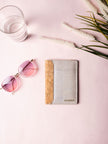 Passport Holder In Pearl White Cork - KAAMNA