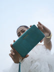 H&T Womens Wallet in Cork - Turquoise - KAAMNA