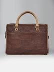 Laptop Bag with Tab In Brown Cork - KAAMNA