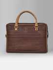Laptop Bag with Tab In Brown Cork - KAAMNA