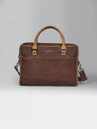Laptop Bag with Tab In Brown Cork - KAAMNA