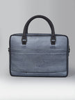 Laptop Bag with Tab In Silver Grey Cork - KAAMNA