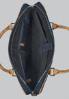 Slim Laptop Bag In Deep Blue Cork - KAAMNA