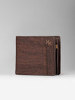 Wood Brown Cork Bifold Flap Wallet - KAAMNA