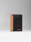 Passport Holder In Surface Black Cork - KAAMNA