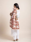 Lotus Maze - Madhubani Hemp Stole - Beige Pink -  KAAMNA
