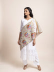 Mandala Fusion - Madhubani Hemp Stole - Beige Pink - KAAMNA