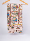 P Kingdom - Madhubani Hemp Stole - Beige Pink - KAAMNA