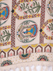 P Kingdom - Madhubani Hemp Stole - Beige Pink - KAAMNA