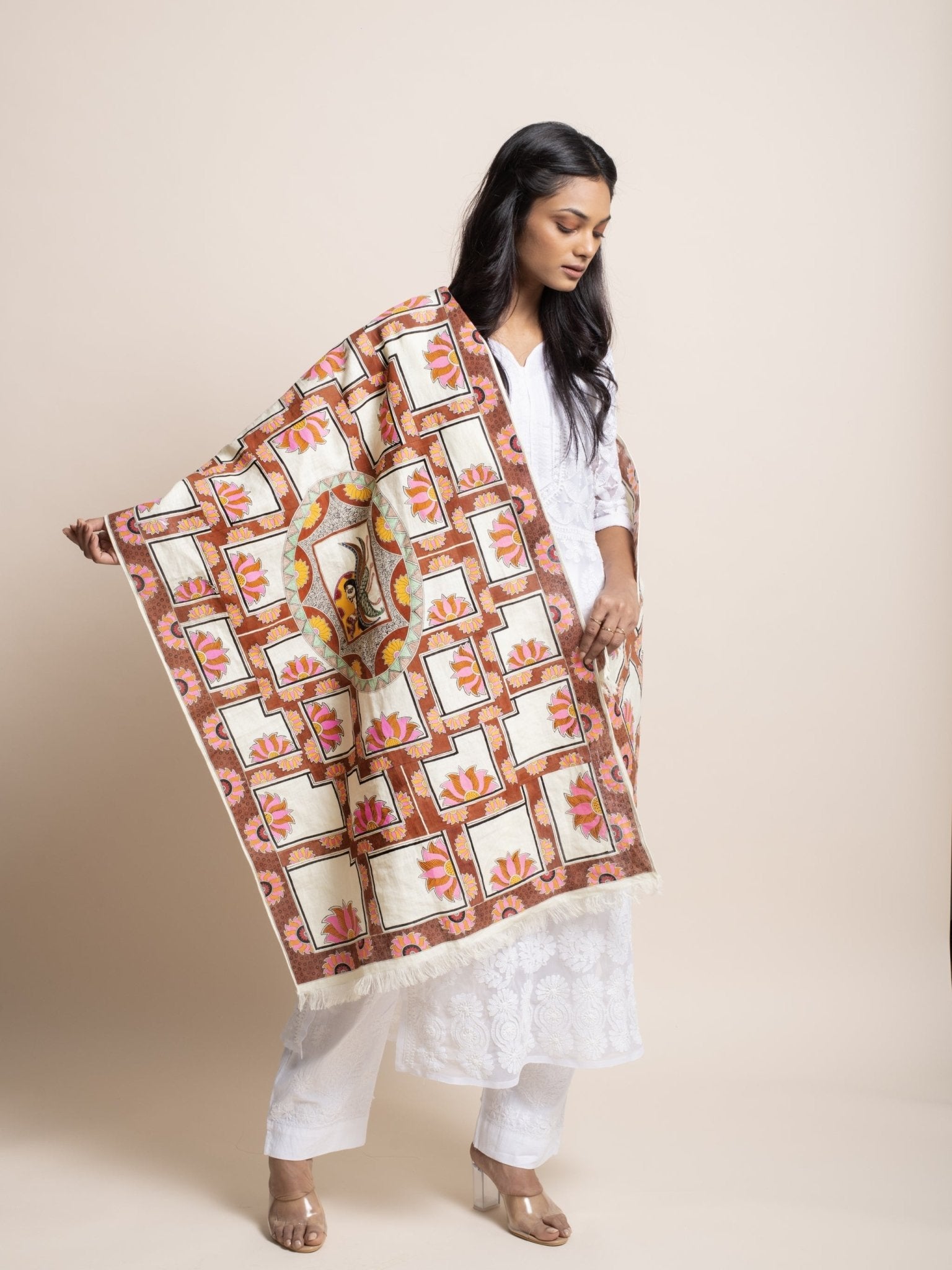 Gakkin JACQUARD LOTUS LEAVES STOLE