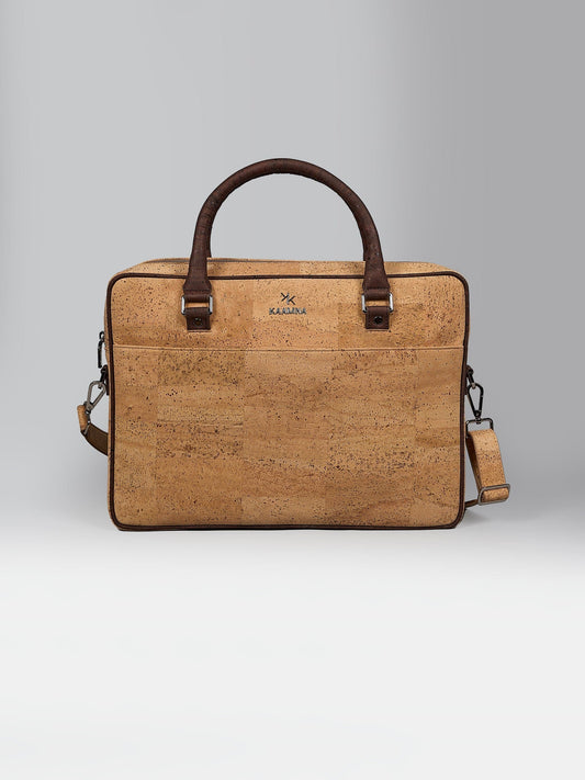 Laptop Bag with Tab In Natural Cork