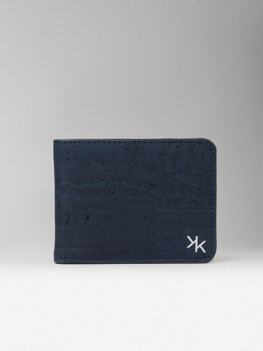 Blue Cork Bifold Wallet -  KAAMNA