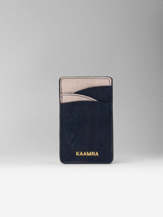 Deep Blue Cork Card Holder -  KAAMNA